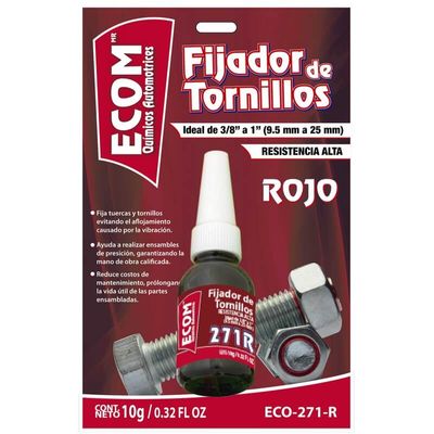 Fijador De Tornillos Alta Resistencia Rojo 10g ECOM ECO-271R 